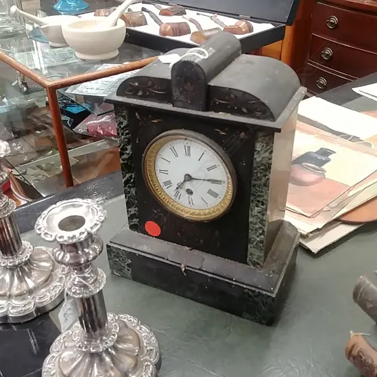 VICT SLATE MANTLE CLOCK