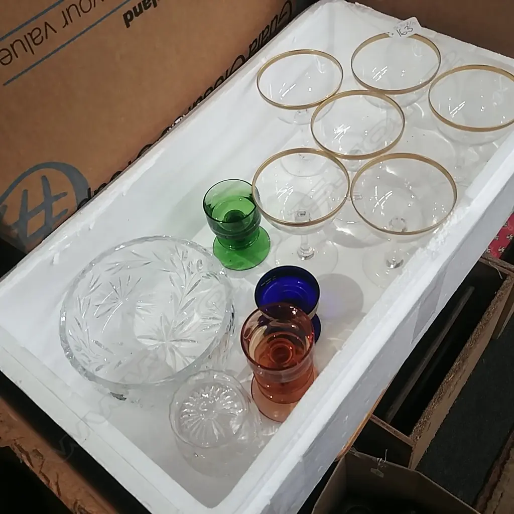 BOX CHAMPAGNE GLASSES , W/W GLASS CANDLEHOLDERS ..ETC Image 1++