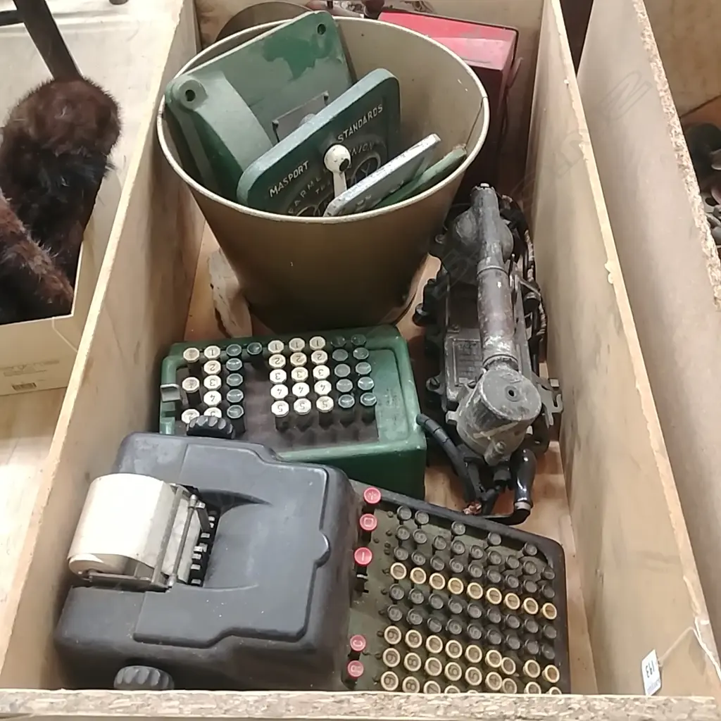 BOX ADDING MACHINES & JAP MILITARY RADIO Image 1++
