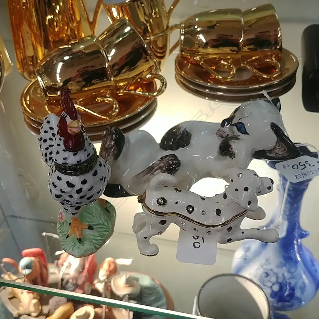 HINGED DOG AND ROOSTER BOX+CAT Image 1++