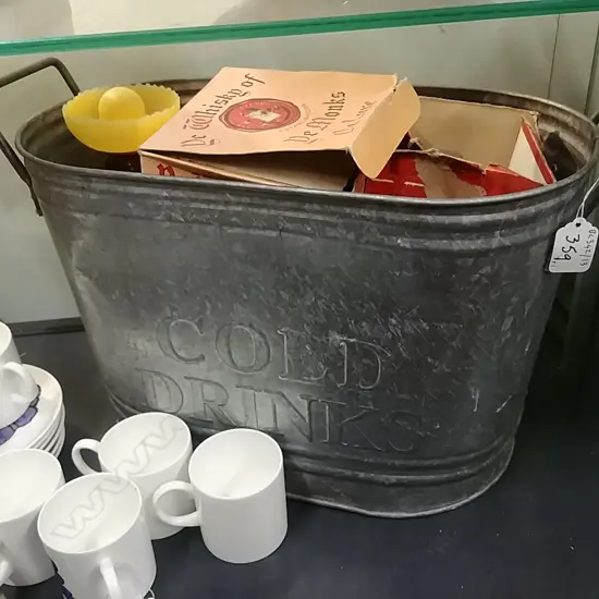 3 DECANTERS IN PAIL