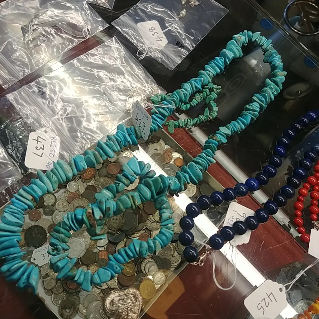 TURQUOISE STONE NECKLACE & BRACELET  Image 1++