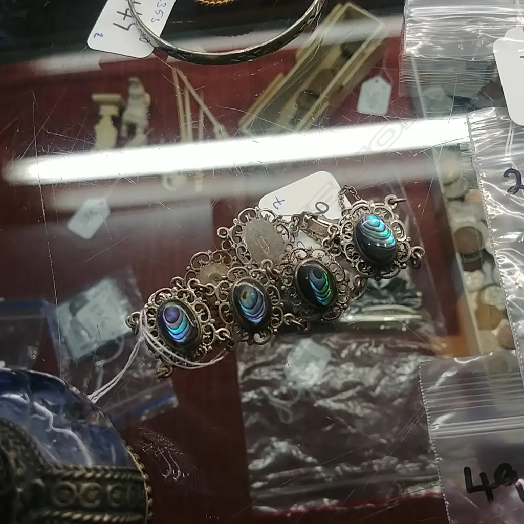 SILVER + PAUA RETRO BRACELET  Image 1++