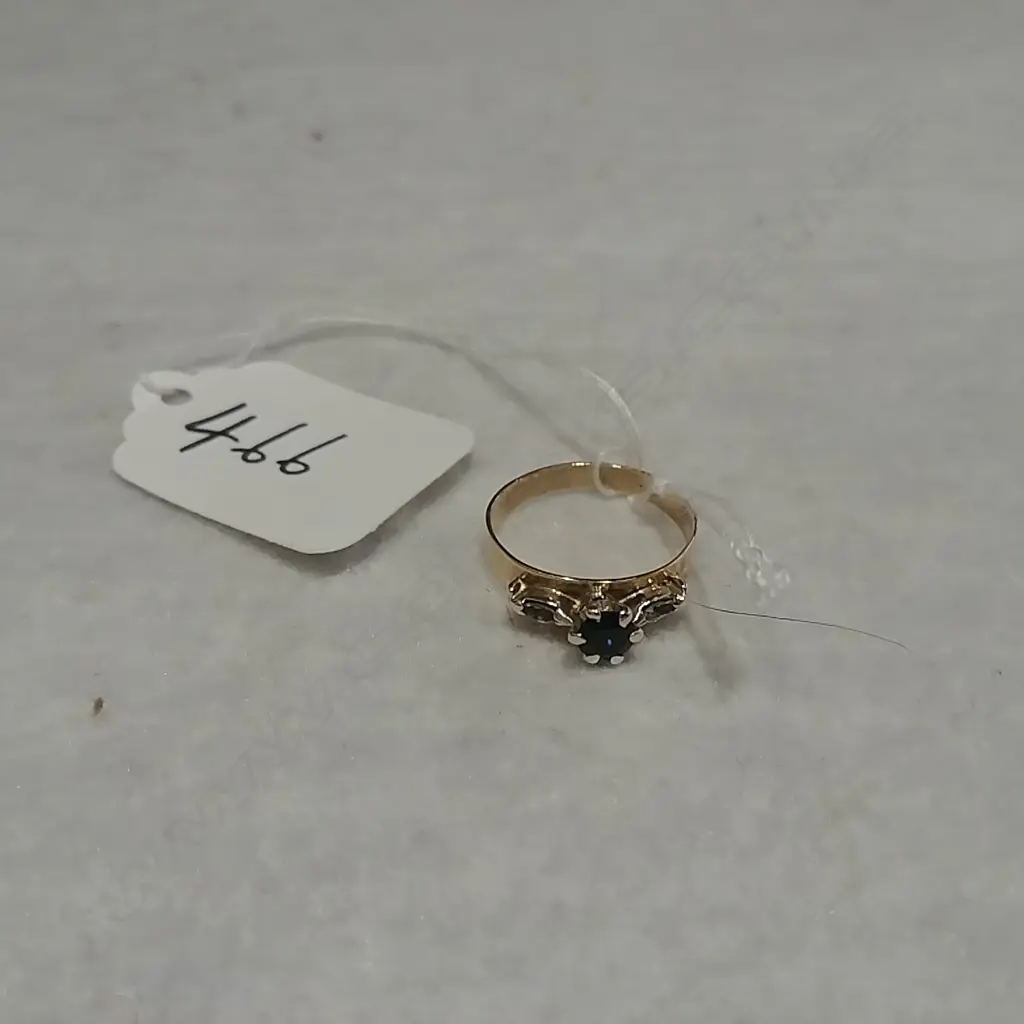 9CT DIA. & SAPPHIRE RING2.36gms Image 1++