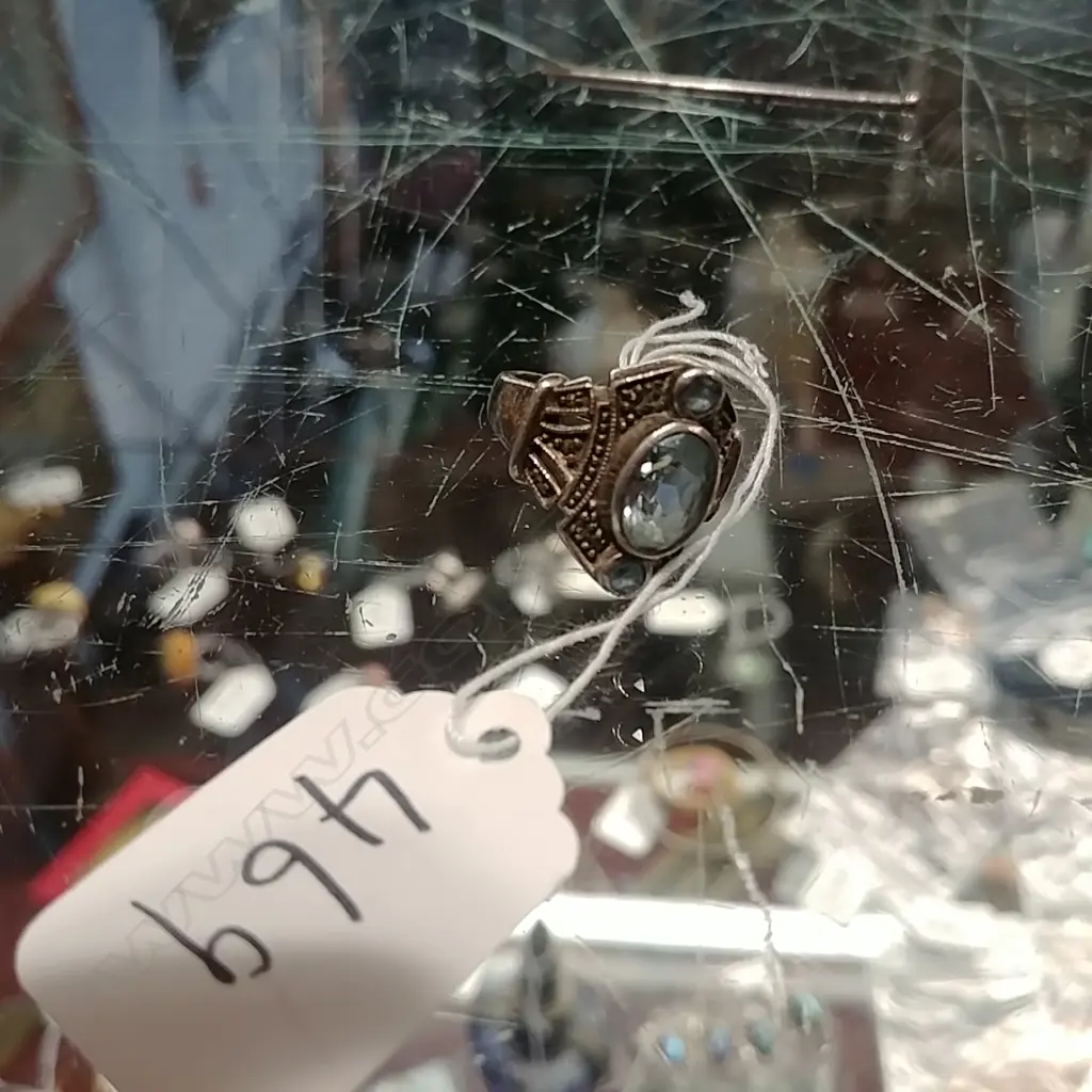 SILVER AQUA. DRESS RING Image 1++
