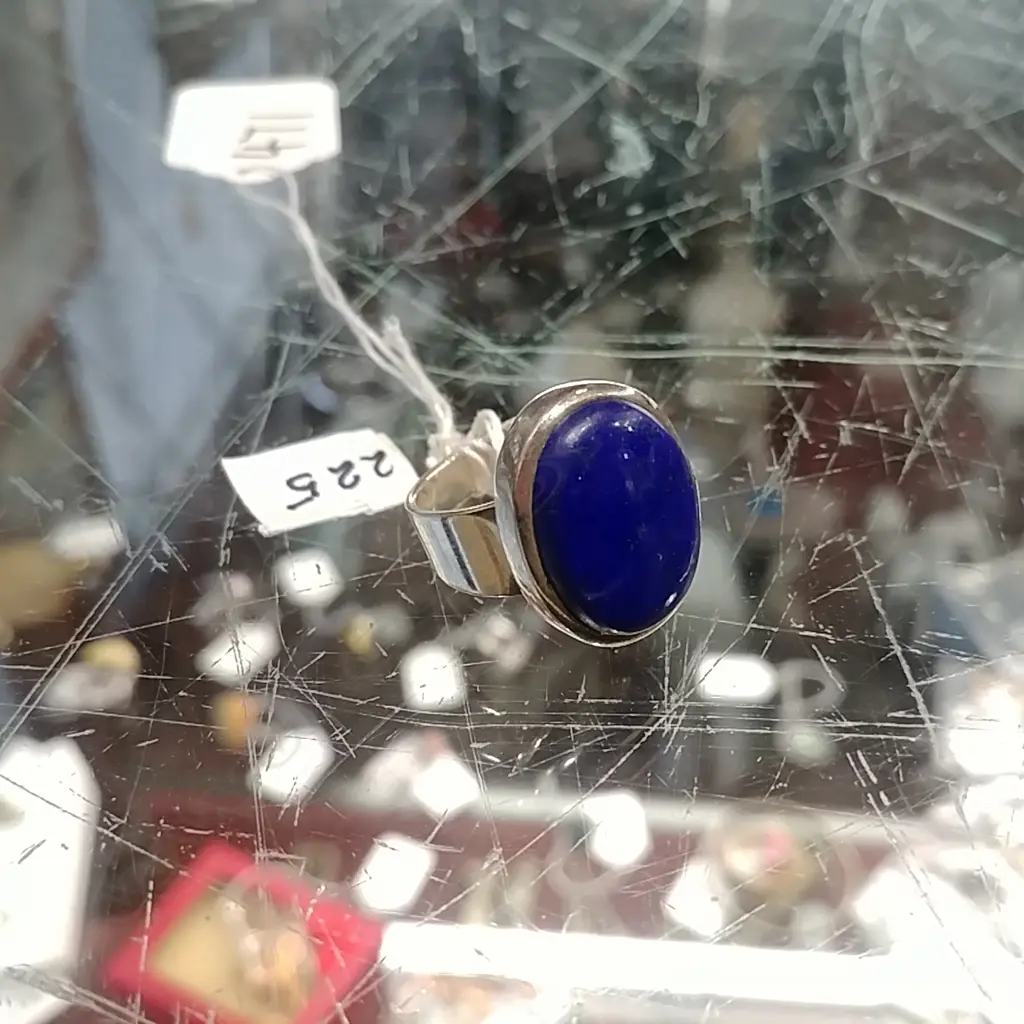 LAPIS LAZULI AND SILVER RING Image 1++