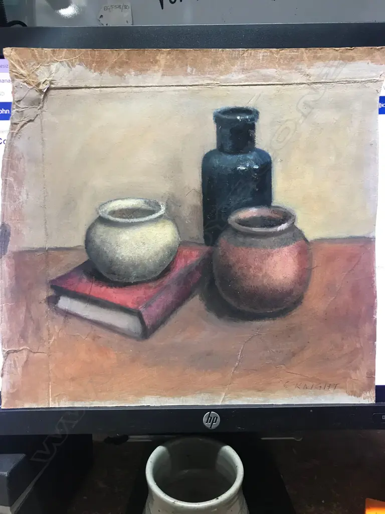 ELLEN KNIGHT (nee McGowan) [ELAM SCHOOL] PALETTE & UNFRAMED OILS Image 1++