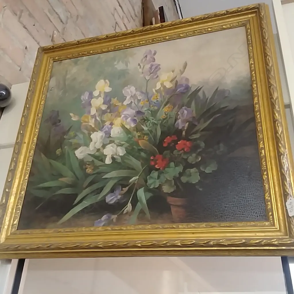 FLORAL TEXTURED PRINT ON CANVAS Image 1++