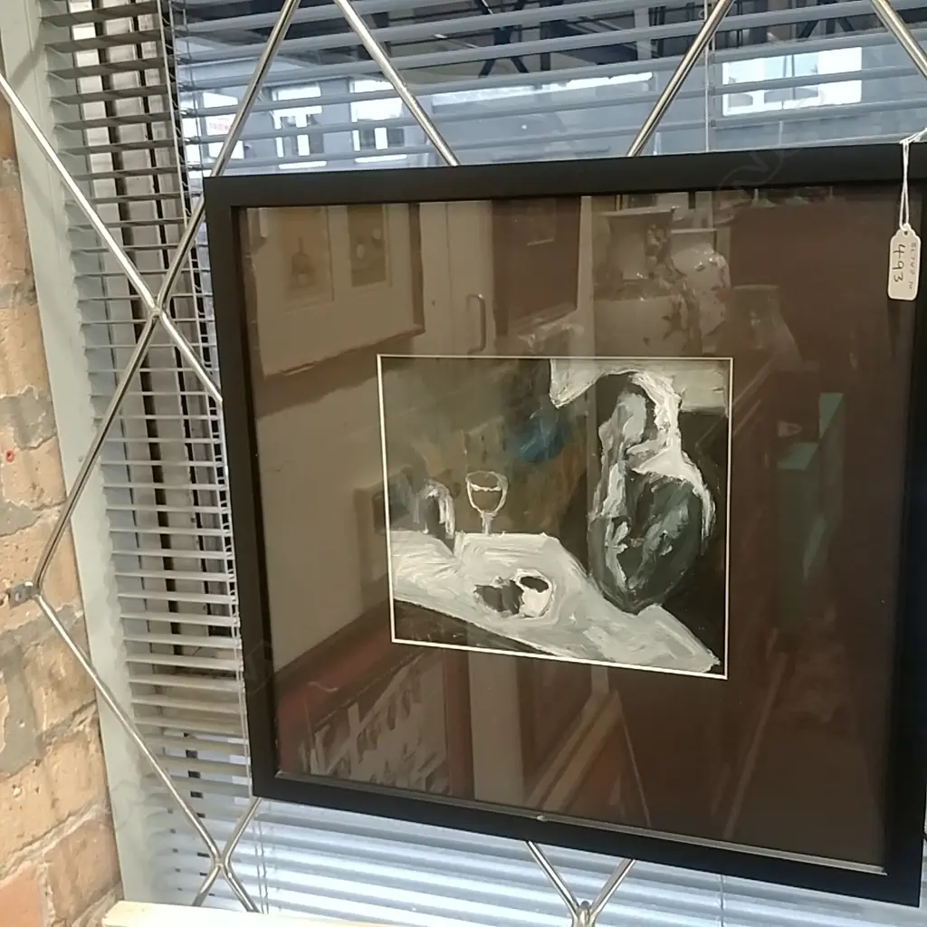 ARTIST UNKNOWN, ACRYLIC ON PAPER, SIGNED VERSO 2003 Image 1++