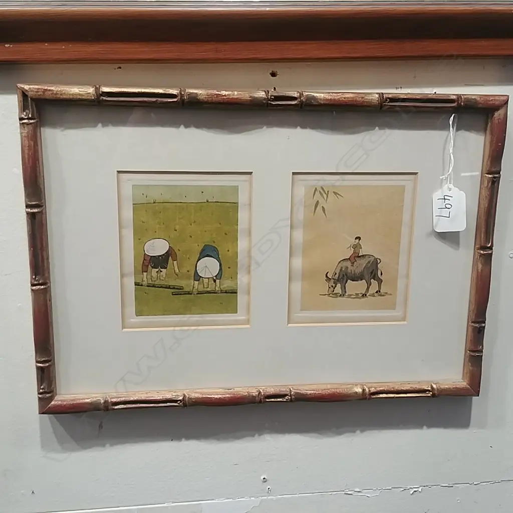 FRAMED H/COLOURED DIPTYCH ARTWORK Image 1++