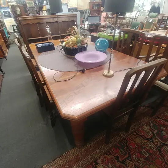 WALNUT EXTENSION DINING TABLE WITH ONE LEAF