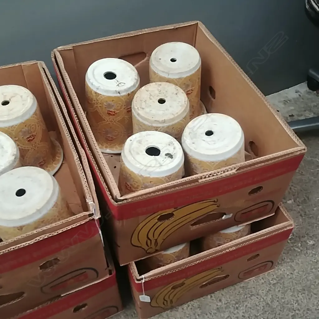 2 BOXES OF SMALL YELLOW PLANT POTS  Image 1++