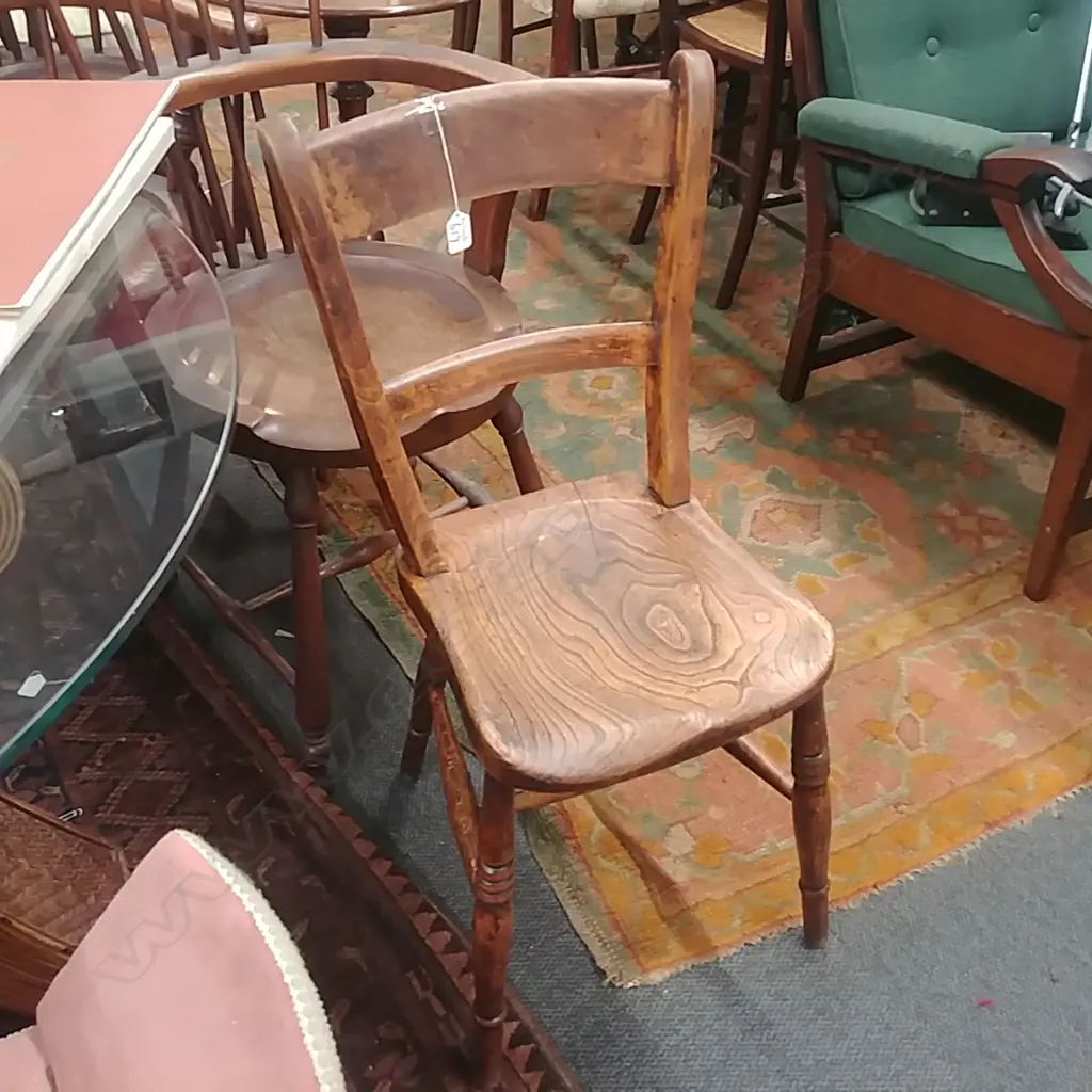 19THC ELM SIDE CHAIR Image 1++