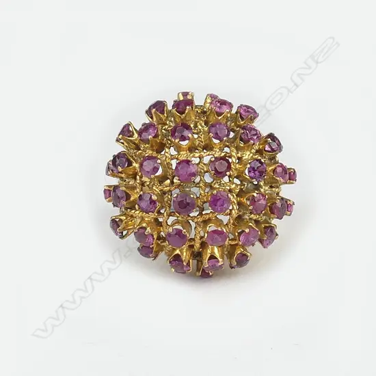 VINTAGE GOLD & RUBY COCKTAIL RING 14k