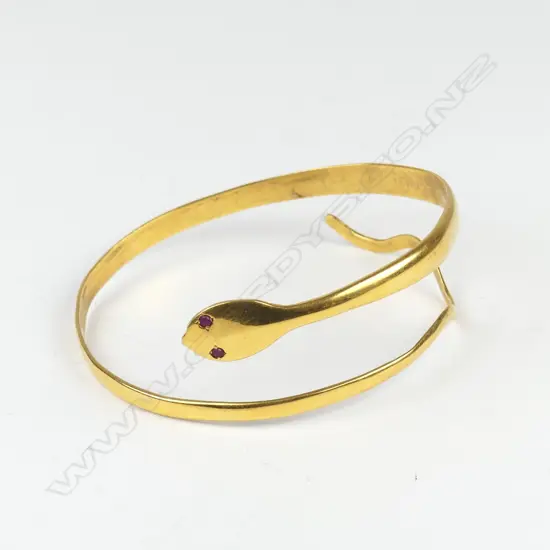 22ct-24ct GOLD SNAKE SLAVE BANGLE 63.3GM