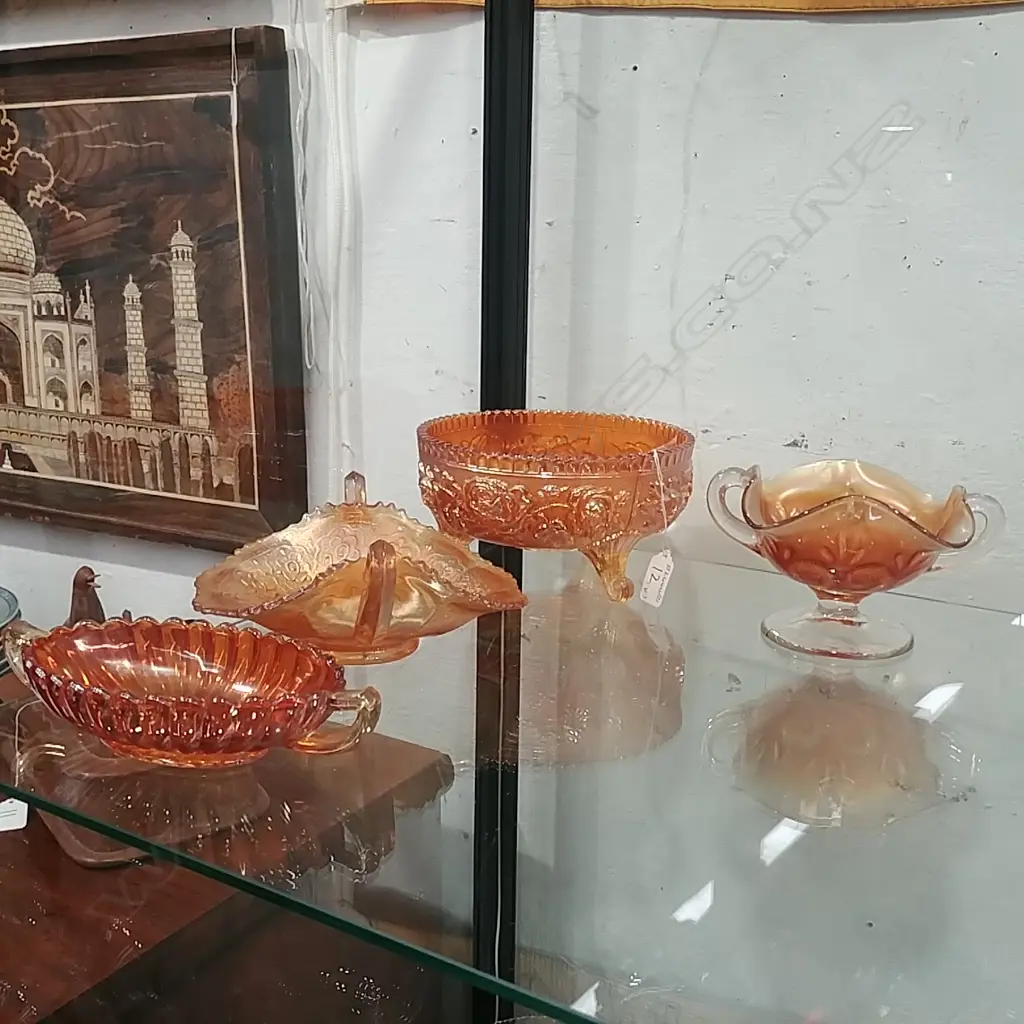 4 CARNIVAL GLASS BOWLS Image 1++
