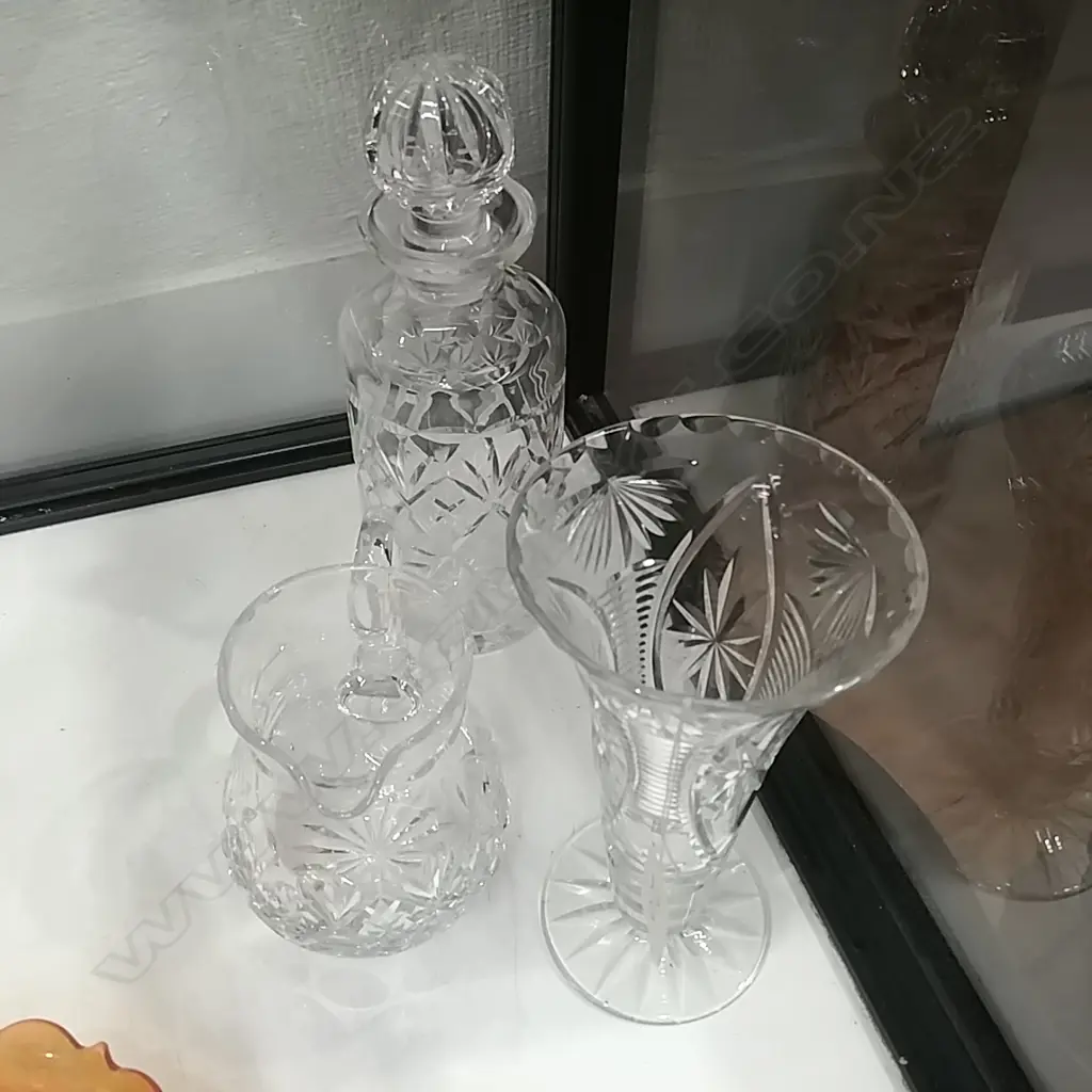 WEBB CORBETT DECANTER + JUG + VASE Image 1++