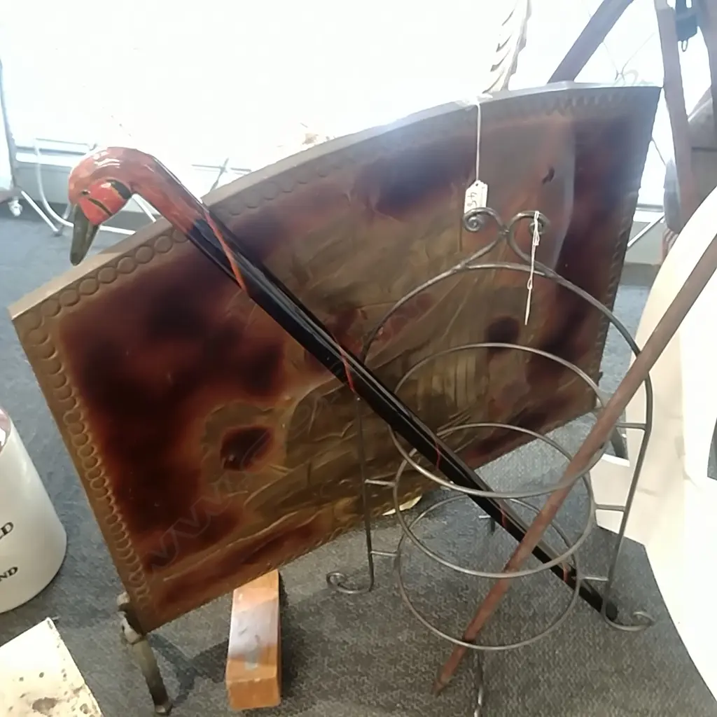 BEATEN BRASS FIRE SCREEN Image 1++