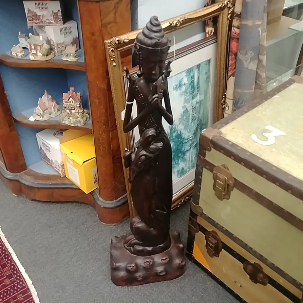 TALL BALINESE WOOD CARVED FIGURE  Image 1++