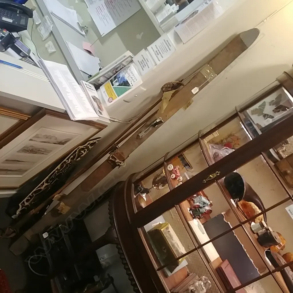 SET OF WOODEN SKIIS+POLES Image 1++