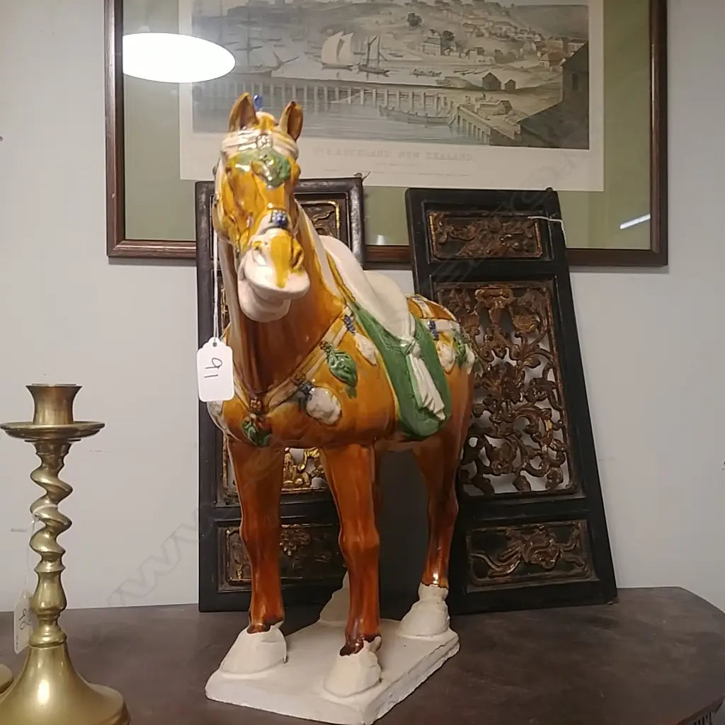 CERAMIC TANG STYLE HORSE SANCAI GLAZE Image 1++
