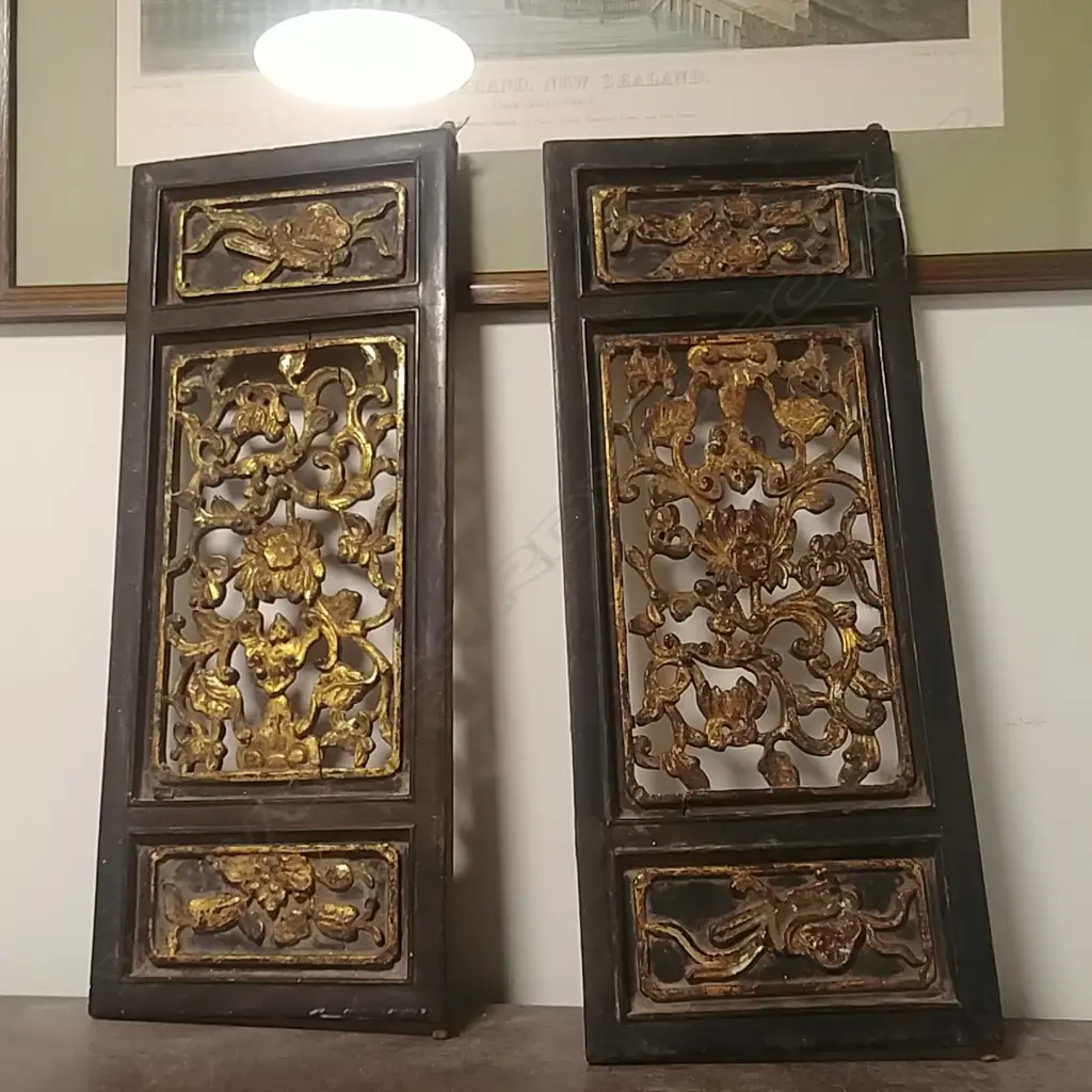 2 CHINESE CARVED PANELS Image 1++
