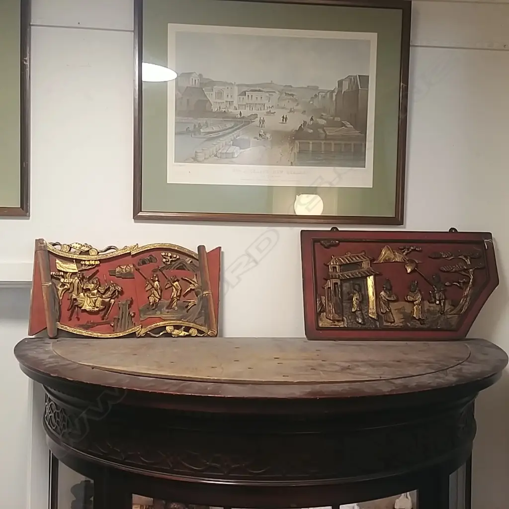 2 CHINESE CARVED PANELS Image 1++