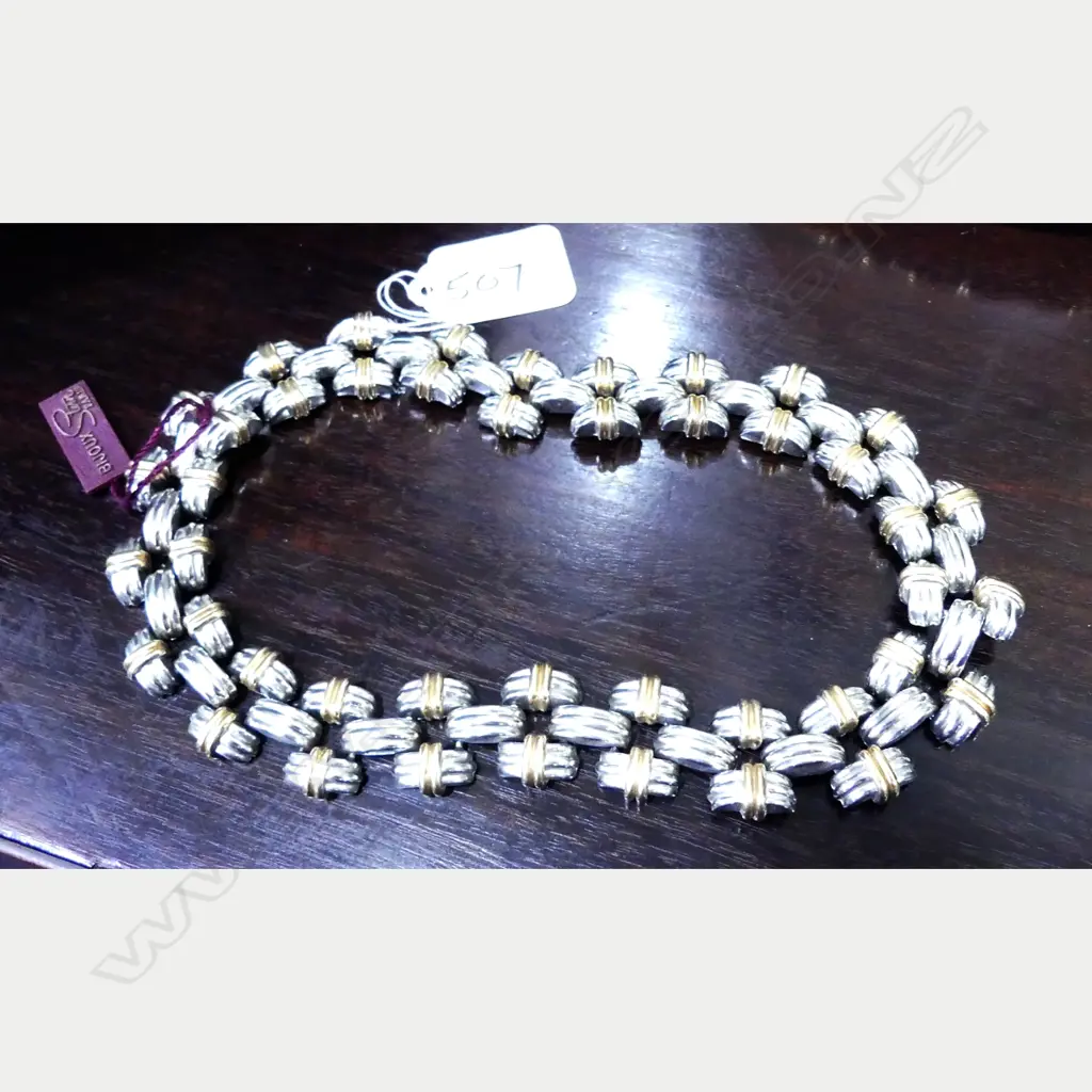VINTAGE BIJOUX STERN PARIS METAL NECKLACE Image 1++