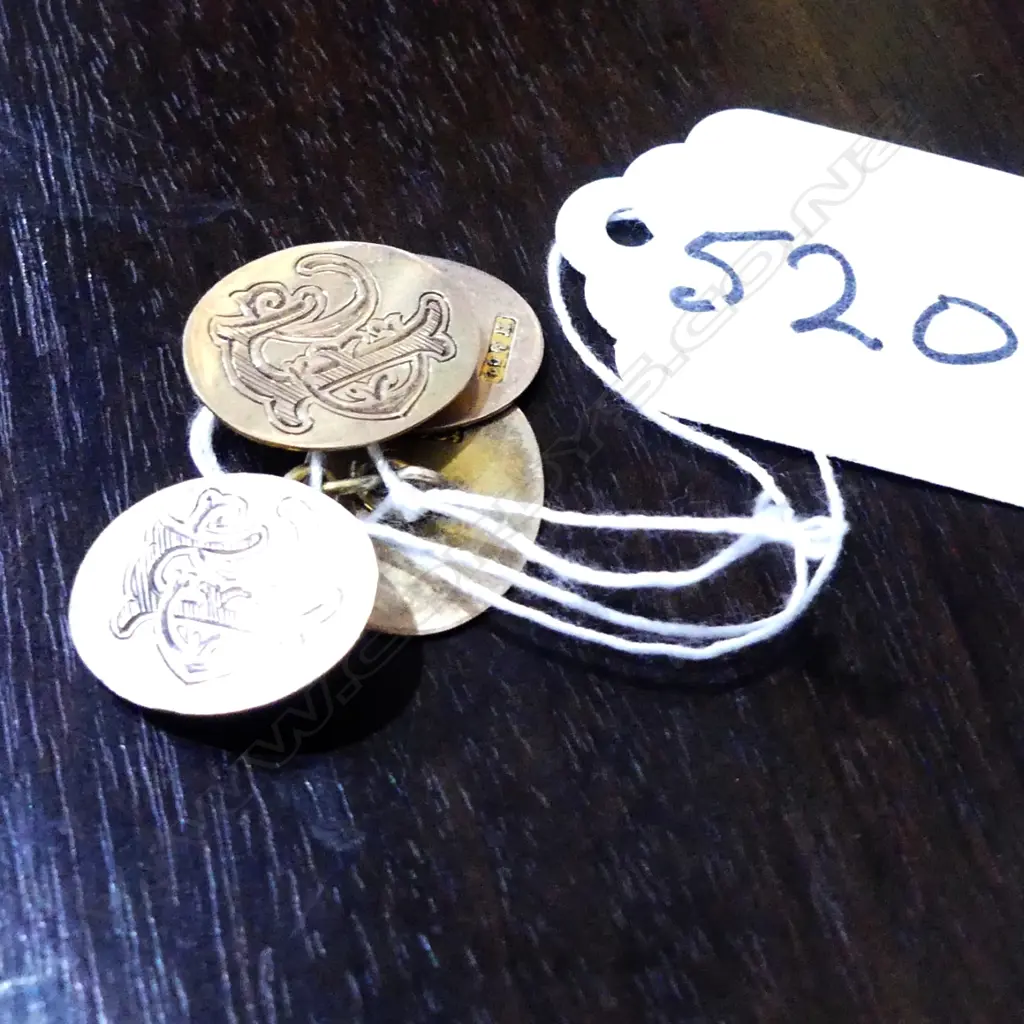 PR 9CT GOLD CUFFLINKS Image 1++