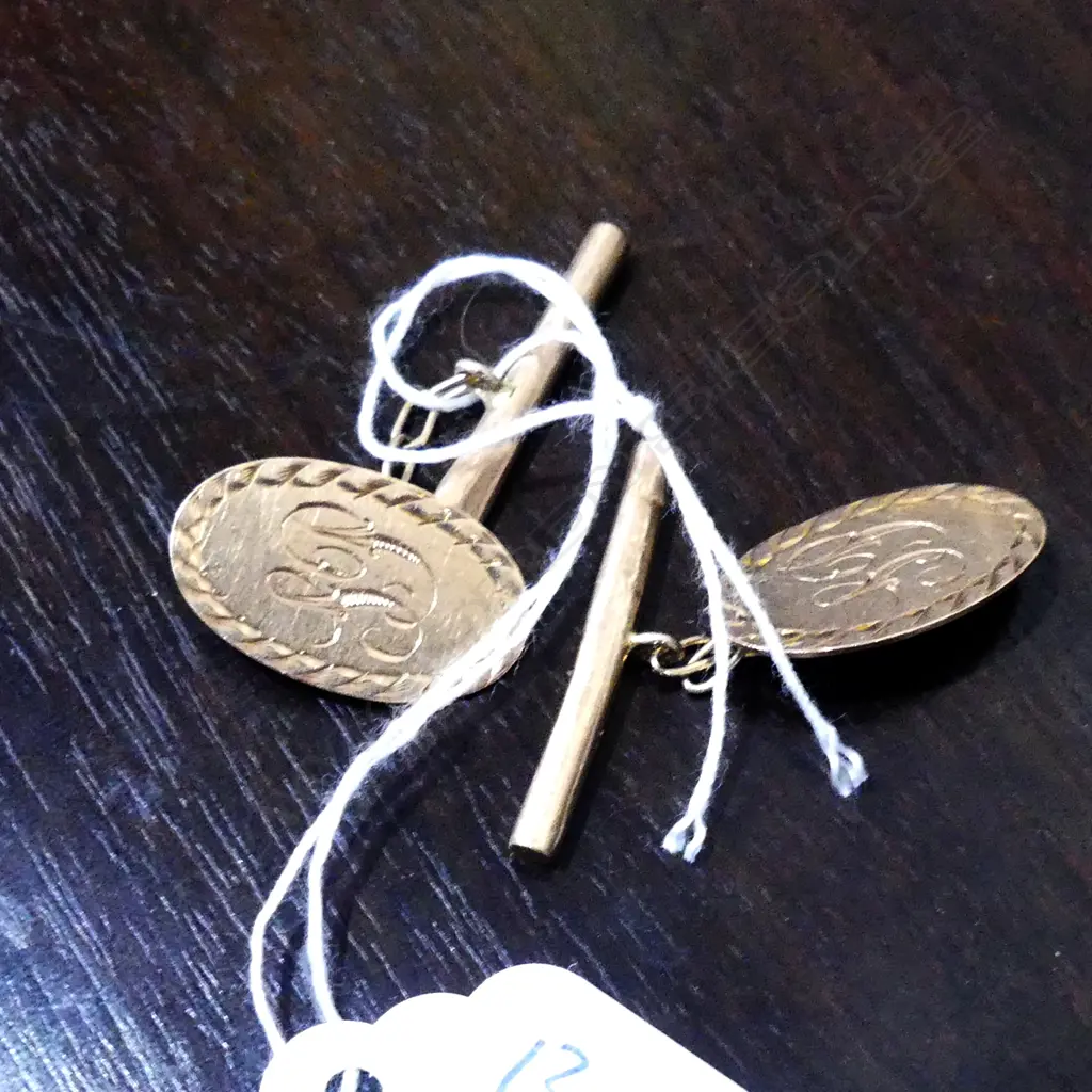 PR 9CT GOLD CUFFLINKS Image 1++