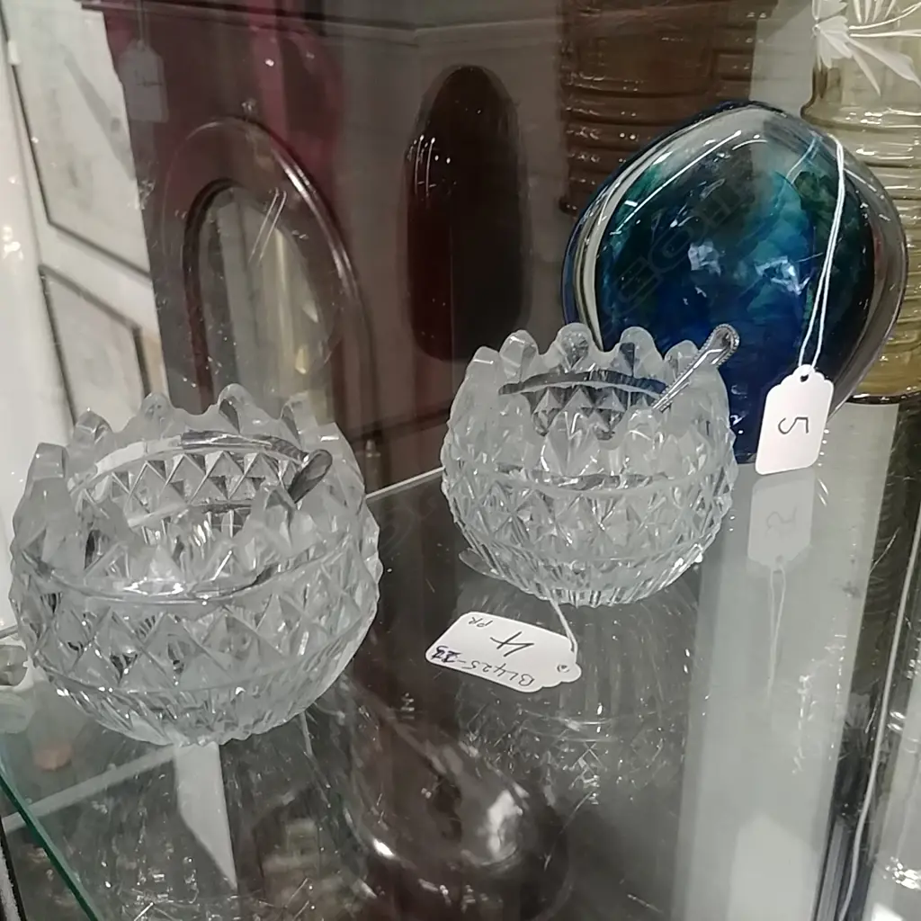 PAIR GEORGIAN GLASS SALTS Image 1++