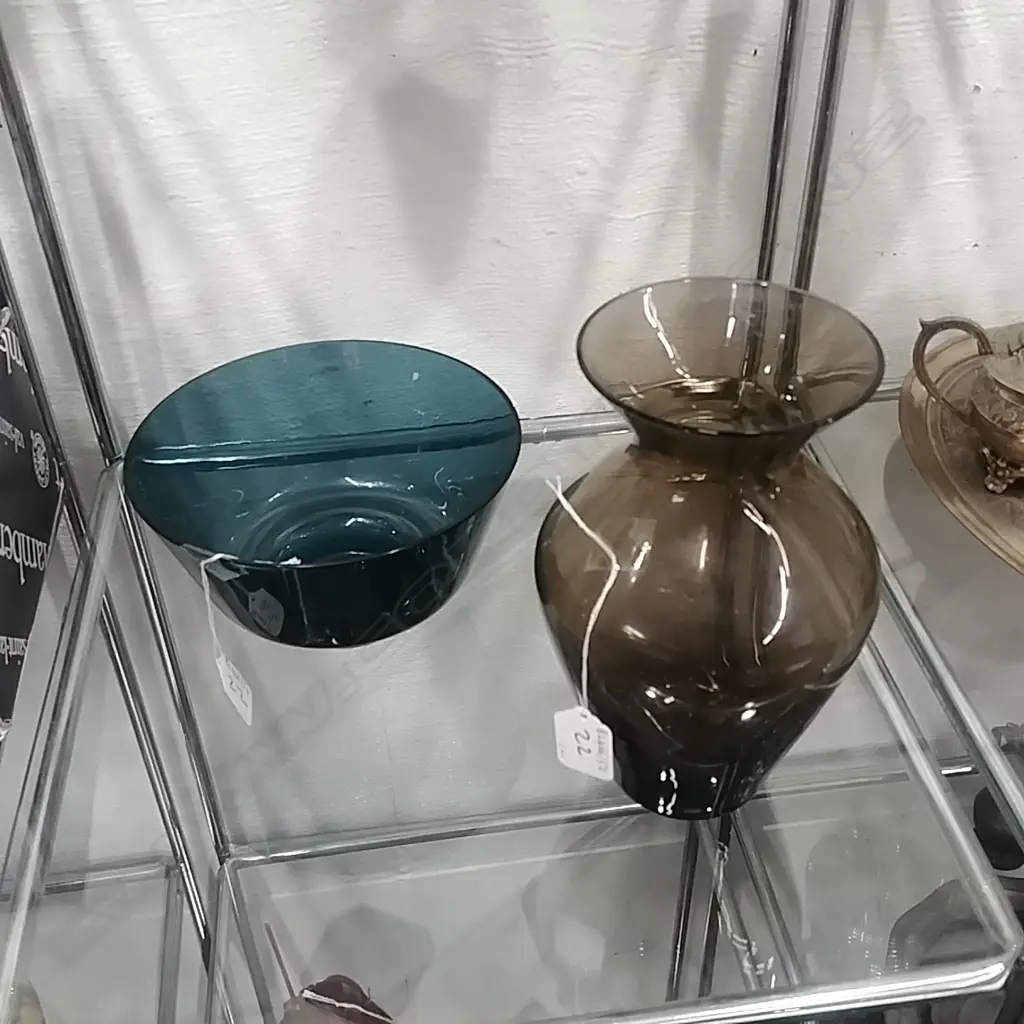 RETRO GLASS VASE & BOWL Image 1++