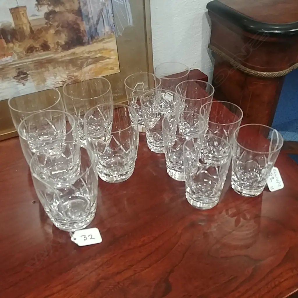 SUITE OF 13 CUT CRYSTAL GLASSES Image 1++