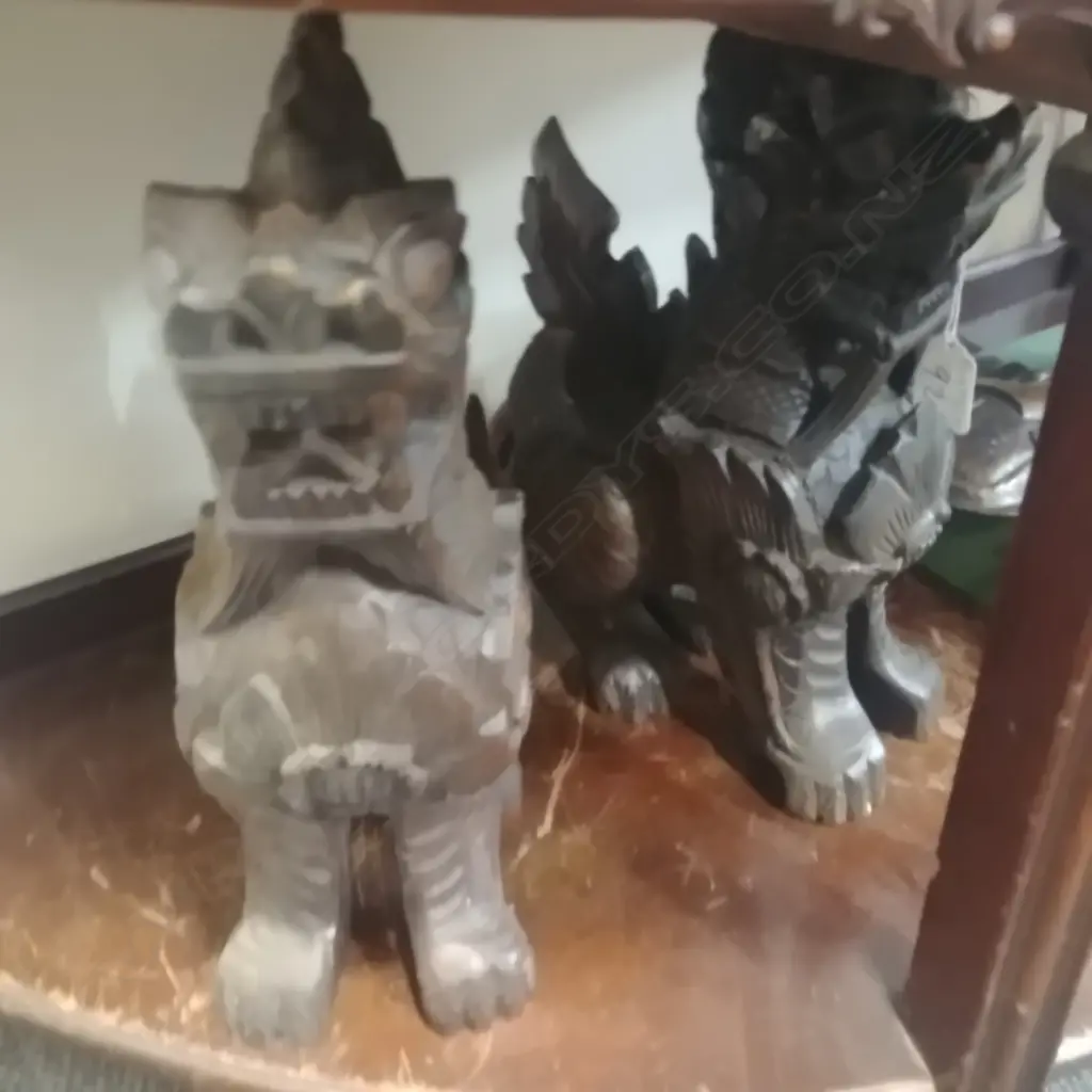 PR WOOD CARVED MYTHICAL BEASTS  Image 1++