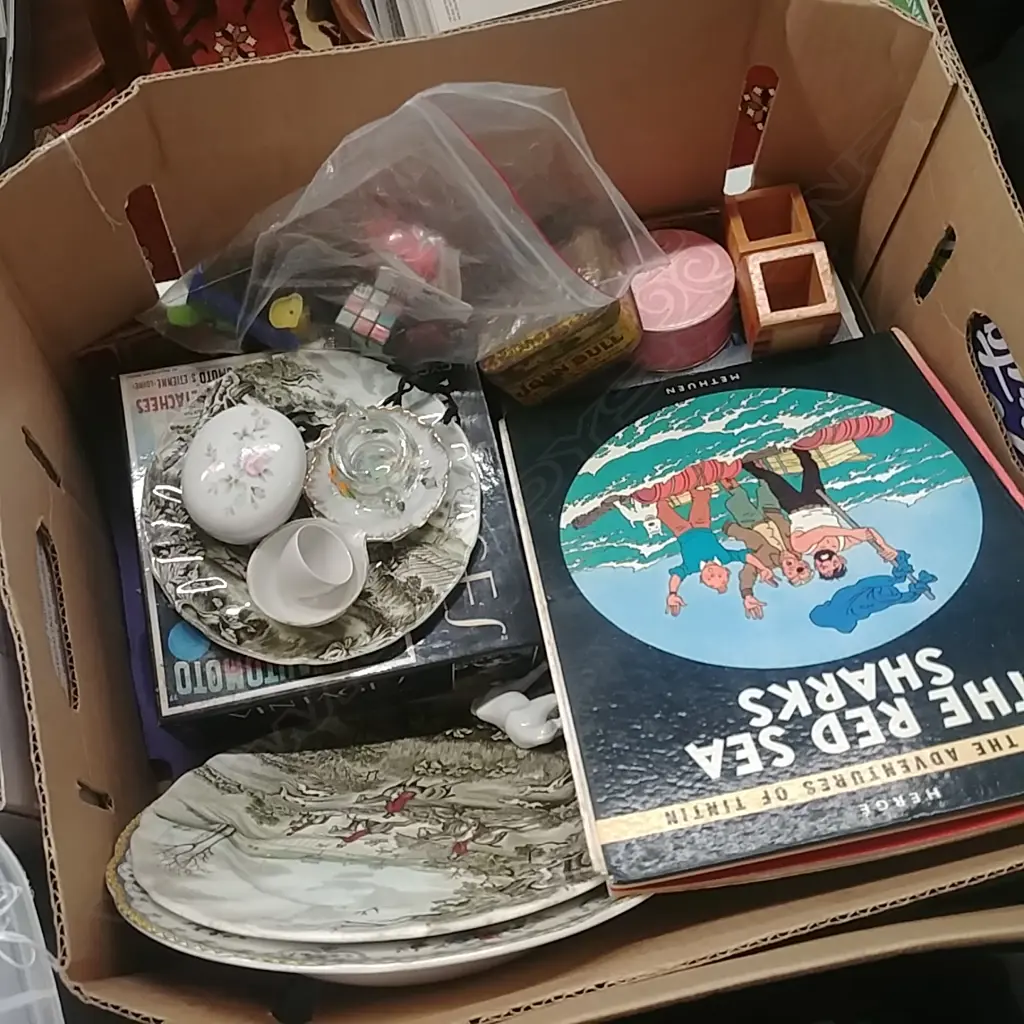 ASST TOYS, TIN TIN & OTHER BOOKS, CHINA ETC Image 1++