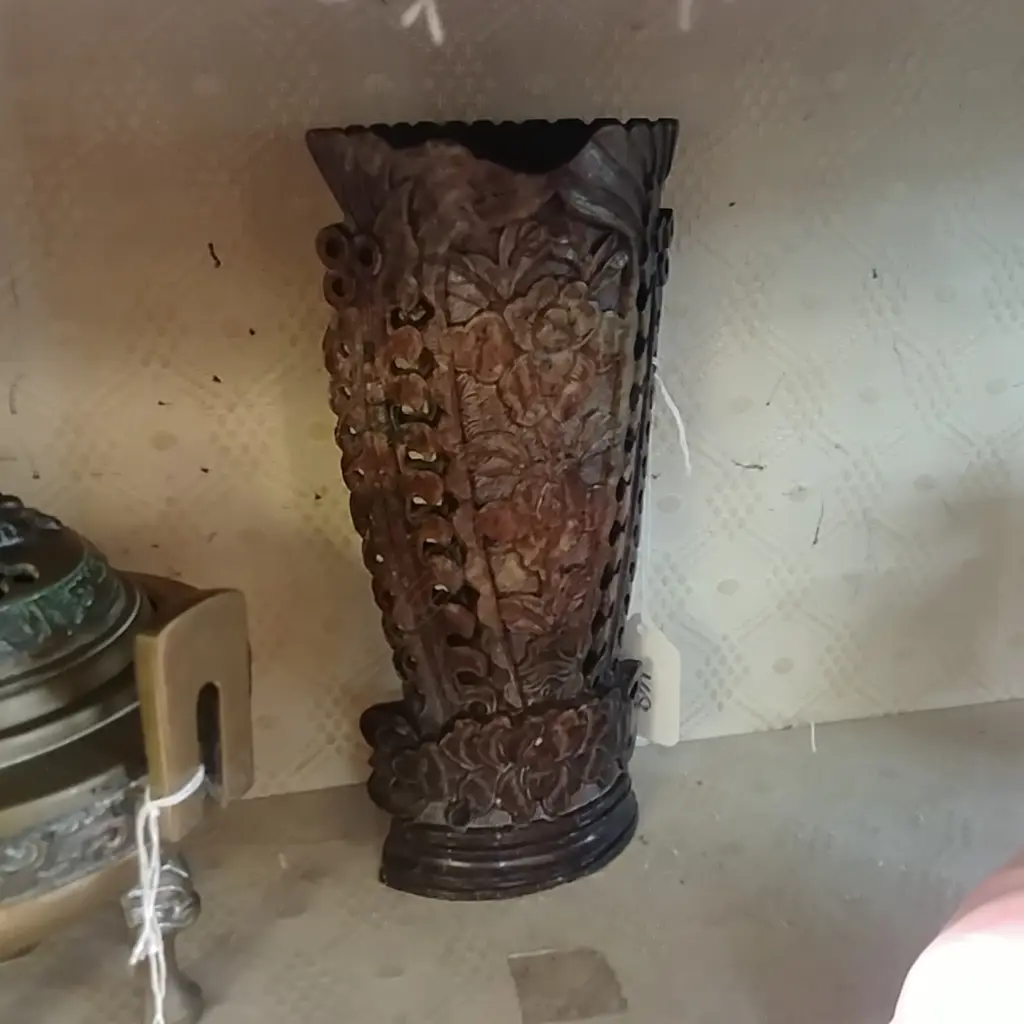 SOAPSTONE CARVED VASE Image 1++