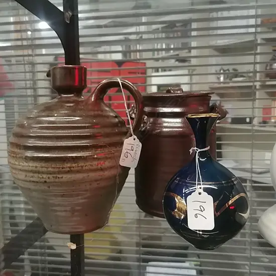 PETER COLLIS VASE + 2 NZ CERAMIC PIECES