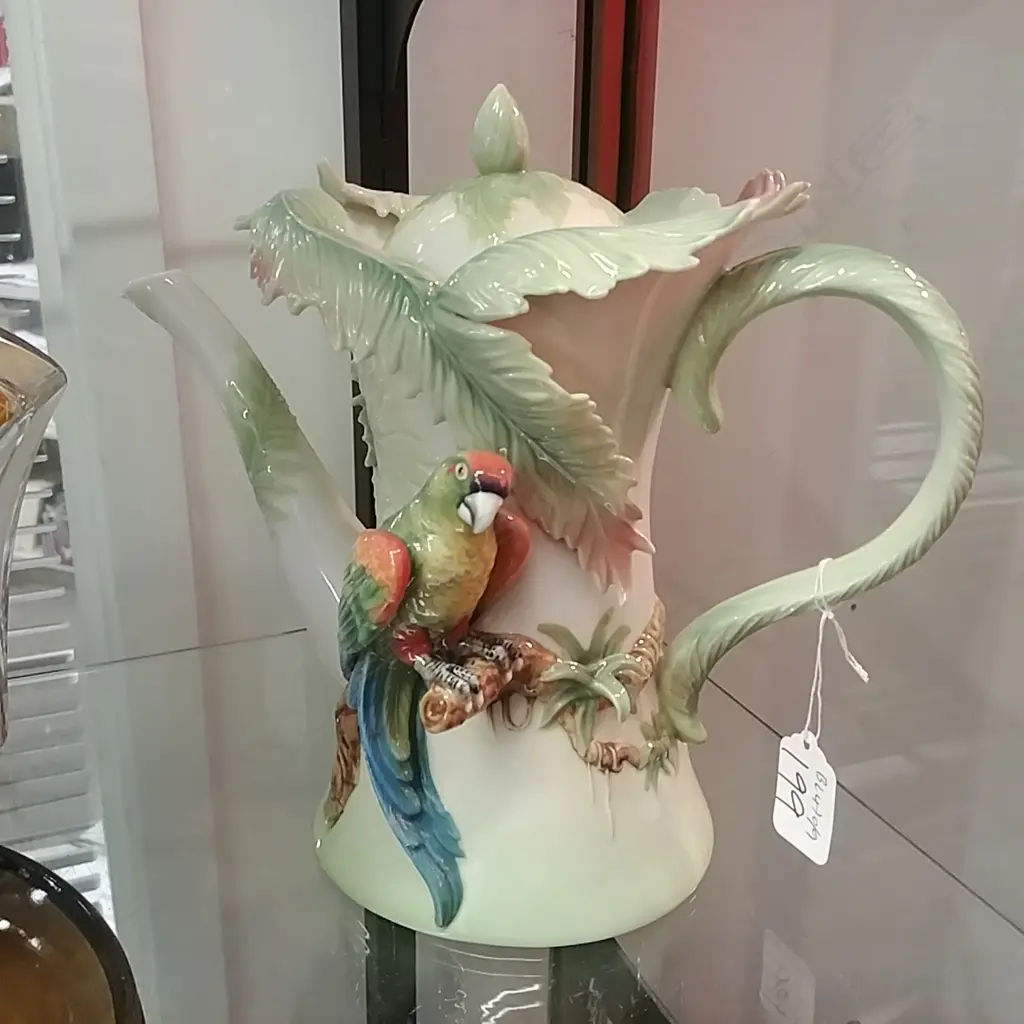 FRANZ PORCELAIN BIRD COFFEE POT Image 1++
