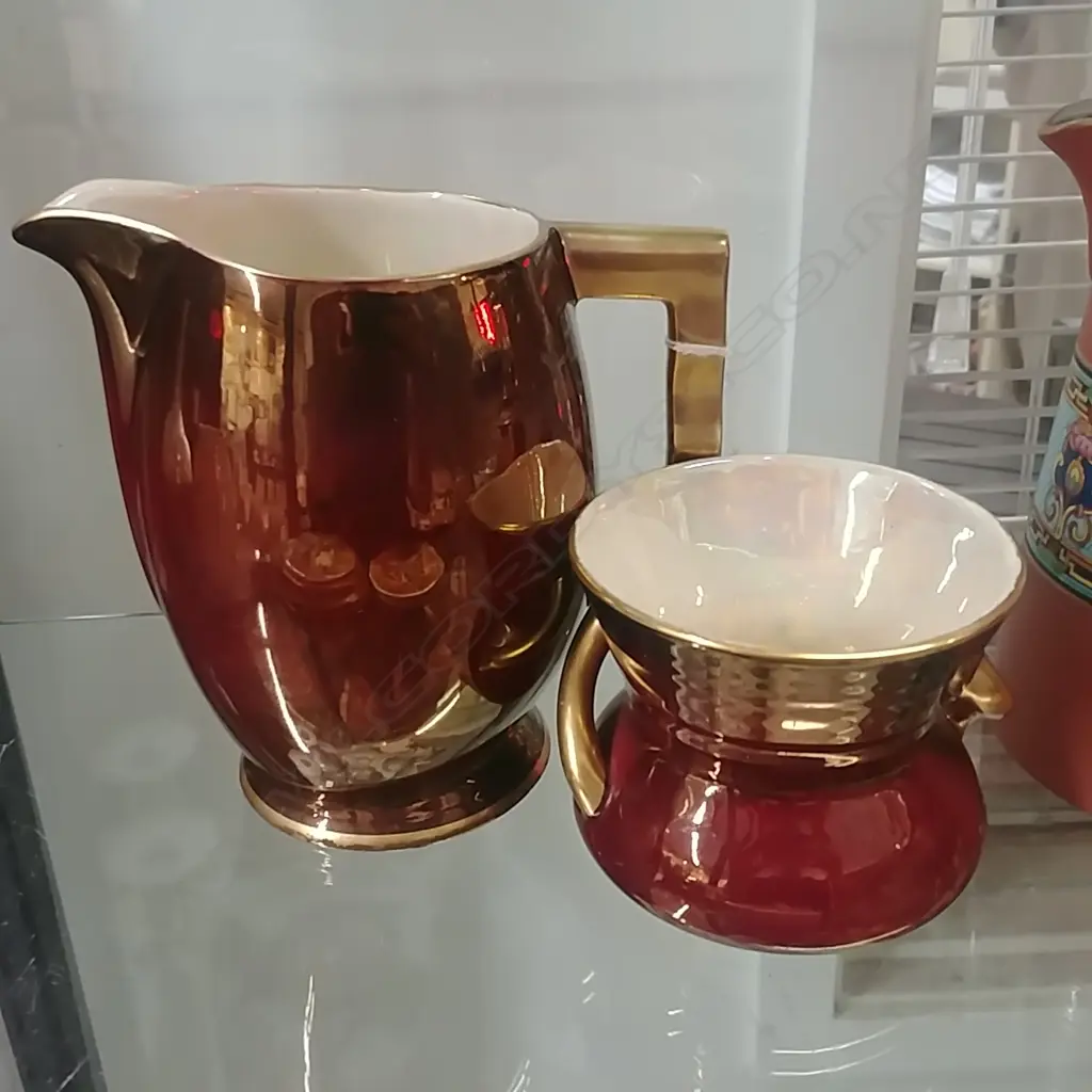 CARLTONWARE ROUGE ROYAL JUG & VASE  Image 1++