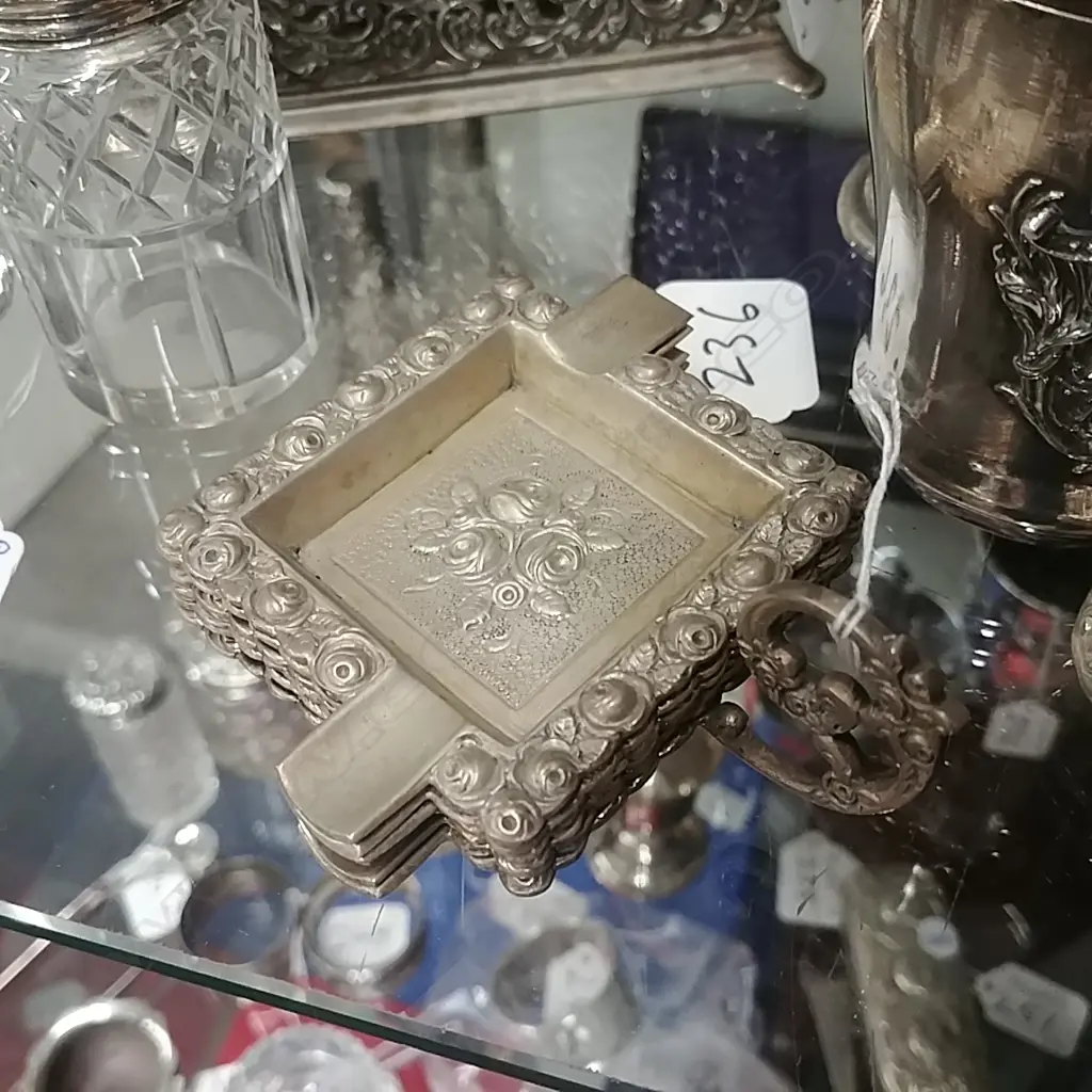 835 SILVER ASHTRAY SET Image 1++