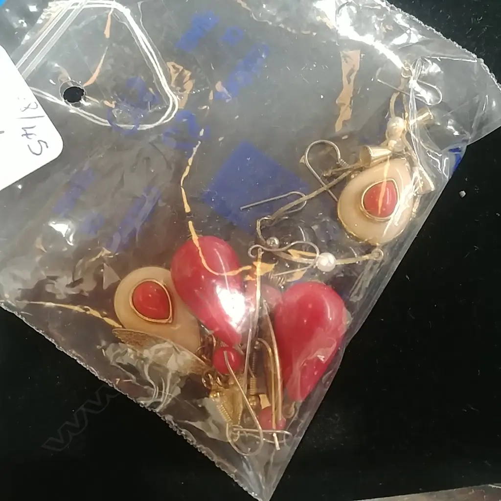 5 PRS ORANGE DROP EARINGS Image 1++