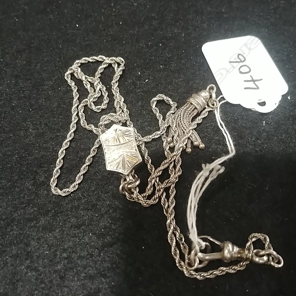 SILVER NECKLACE WITH TASSEL Image 1++