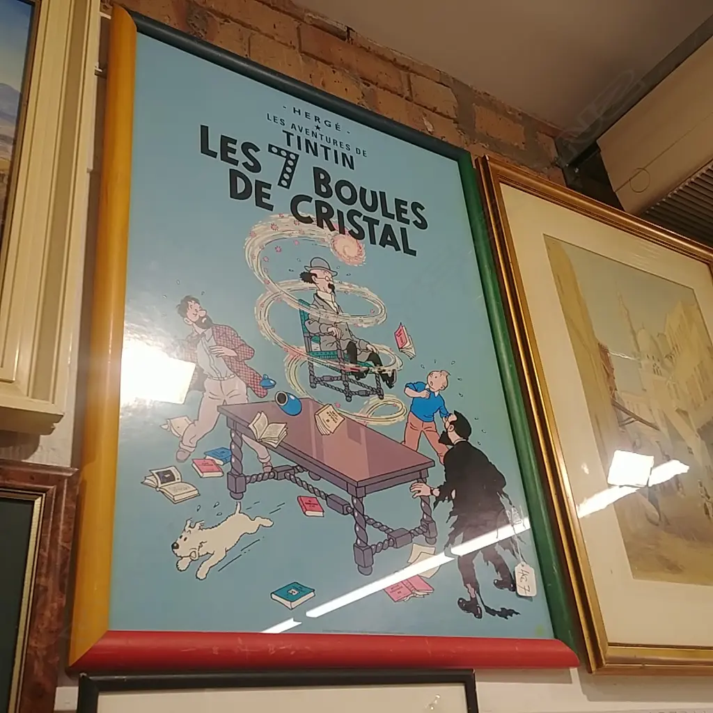 TINTIN POSTER FRAMED LES 7 BOULES DE CRISTAL Image 1++