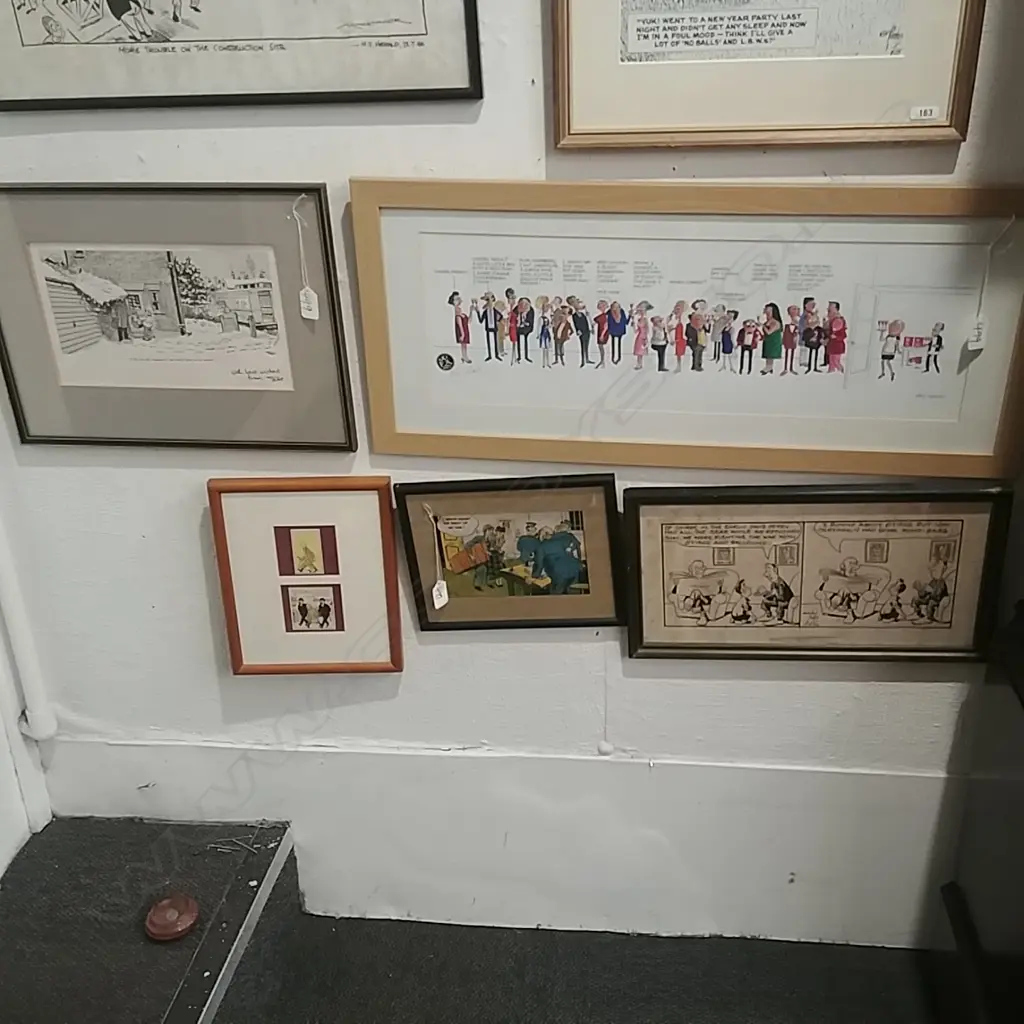 5 FRAMED CARTOONS TIN-TIN ETC Image 1++