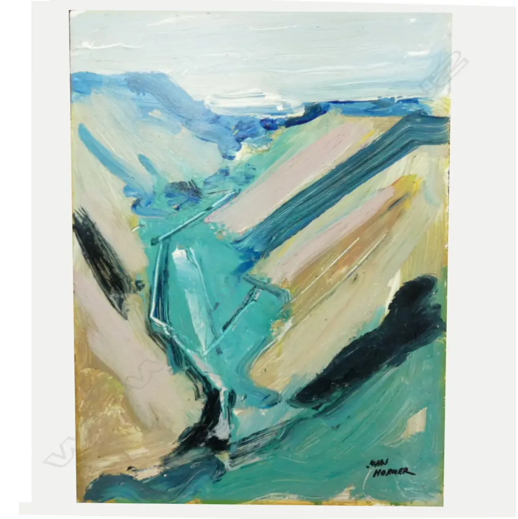 JOHN HORNER, RIVER, OIL ON BOARD, SIGNED Image 1++