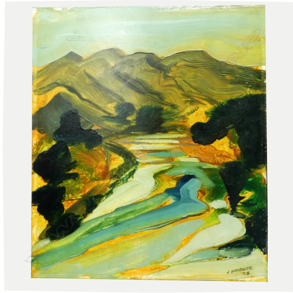 JOHN HORNER, 'NAPIER,TAUPO', OIL ON BOARD, SIGNED, DATED '78 Image 1++