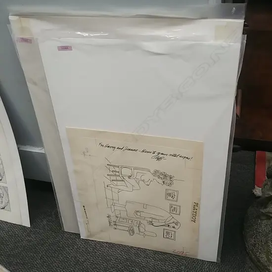 4 UNFRAMED CARTOONS