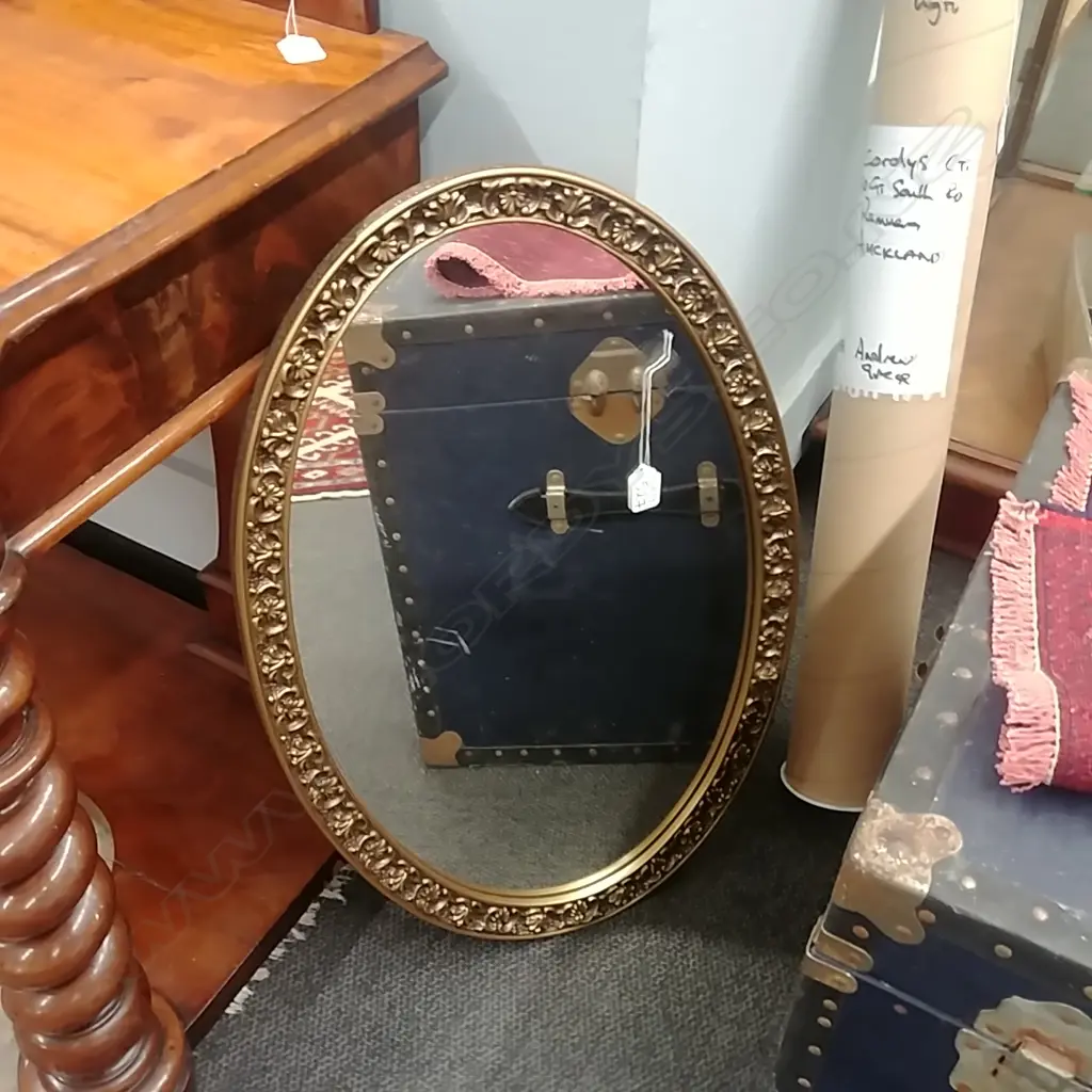 OVAL GILT FRAMED MIRROR Image 1++