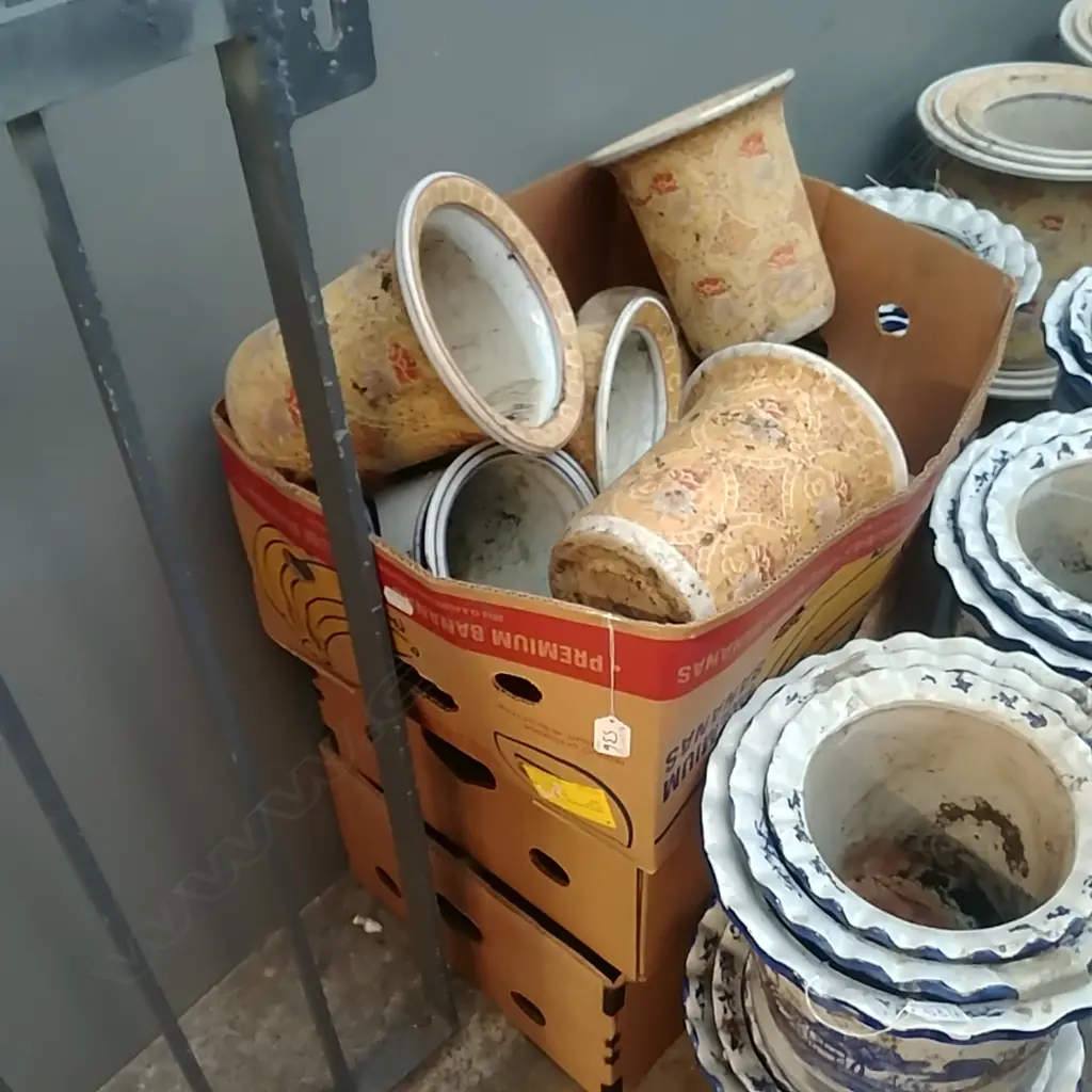 3 BOXES ASSORTED PLANT POTS  Image 1++