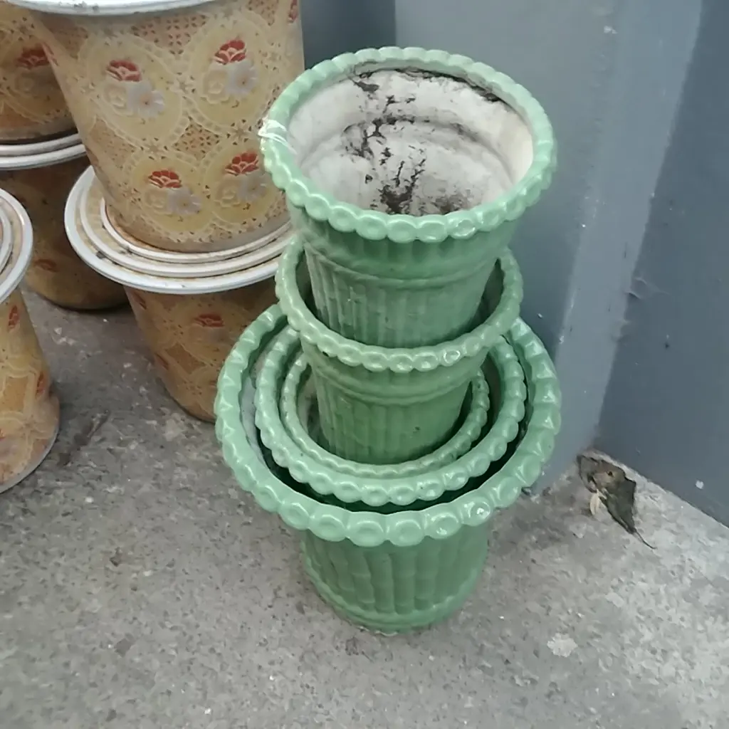 5 GREEN PLANT POTS Image 1++